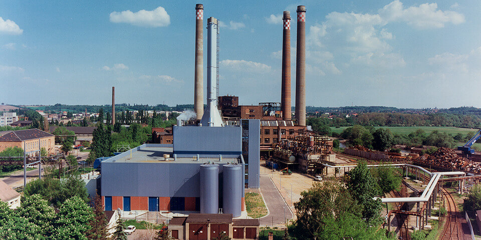 Eine Aufnahme des Kraftwerks in Trotha aus dem Jahr 2007 vor der Modernisierung