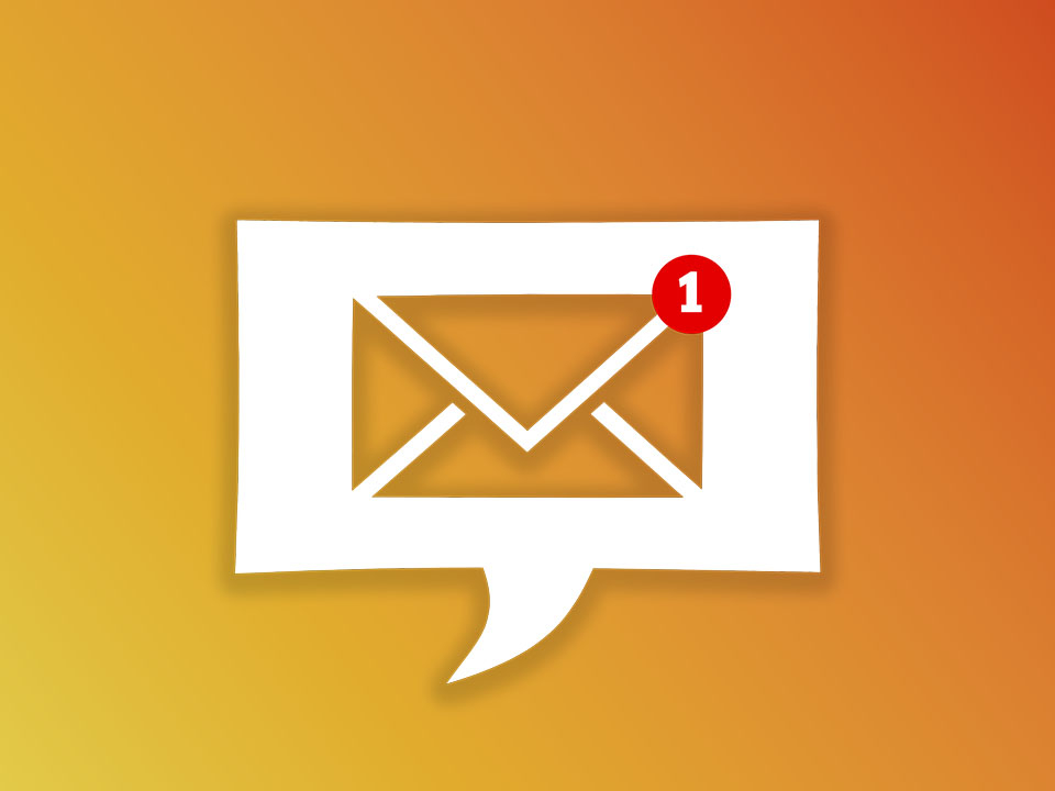 Das Kontaktformular wird mithilfe eines E-Mail-Icons dargestellt.