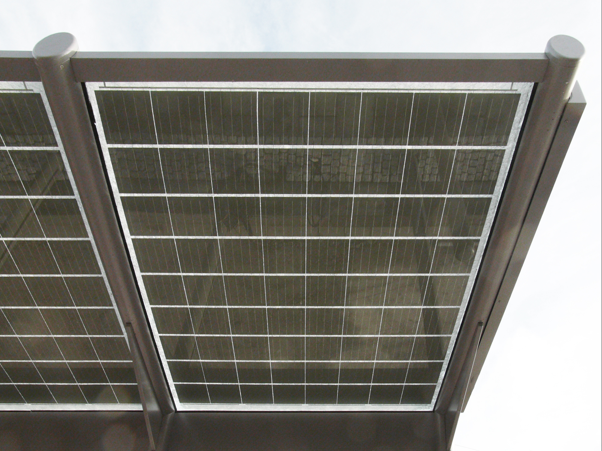 Detailbild eines Moduls der PV-Anlage